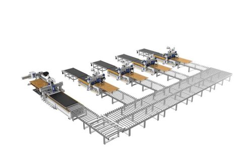 Blue Elephant Automatizada de Alto Nível Linha Máquina para Fabricação de Portas de Madeira de Produção (1)