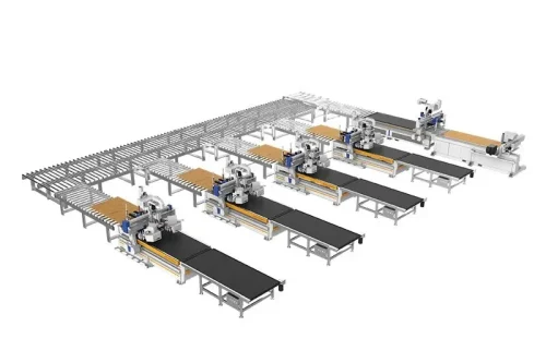 Automated Furniture Production Line for Wooden Door Panel Molding Processing
