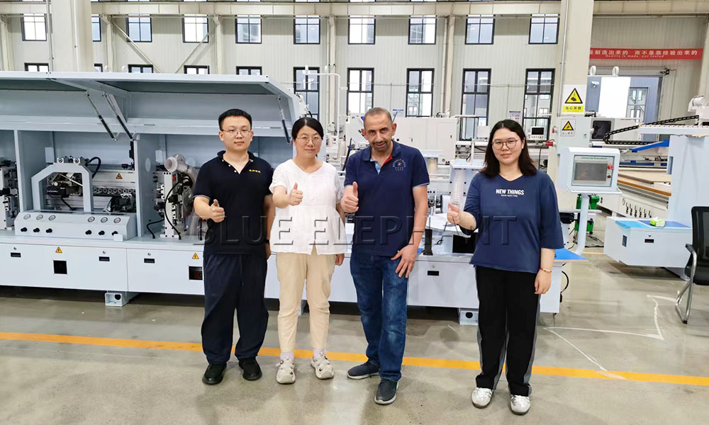 welcome the Iraqi customer to visit Blue Elephant CNC for machine inspection and learning